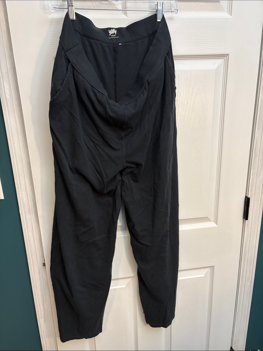 YITTY Black Wide-Leg Draped Pants